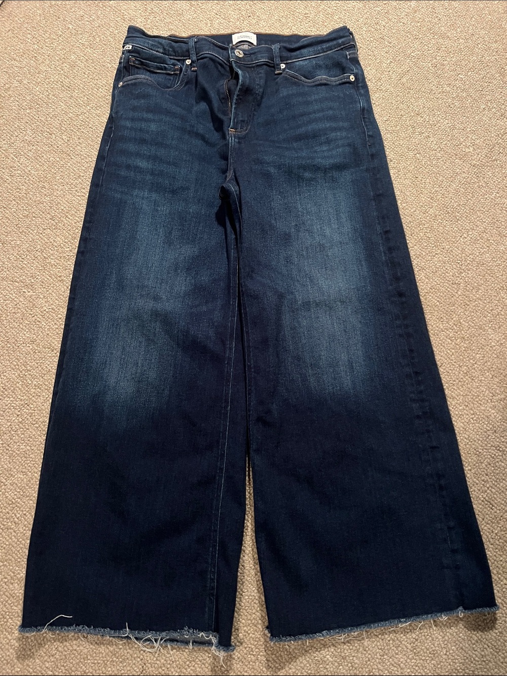 Citizens Of Humanity Lyra Dark Blue Wide-Leg Jeans